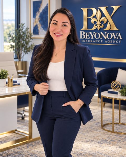 Beatriz at the BeYoNova Insurance Agency office